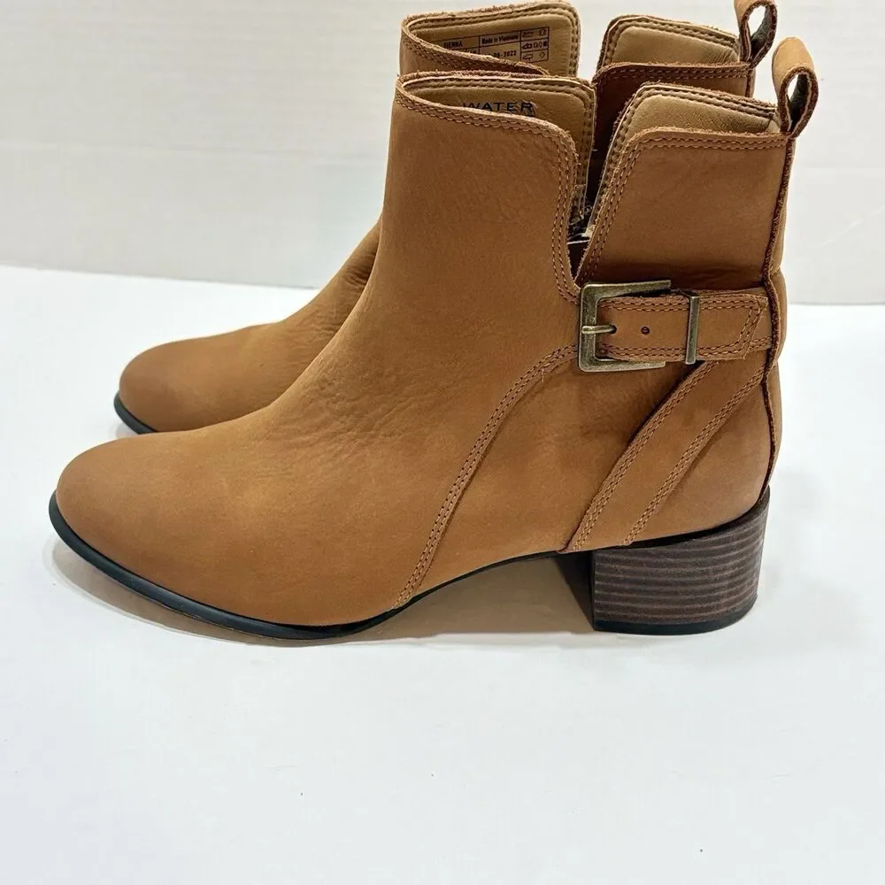 Vionic Women's Perry Sienna Waterproof Boots Toffee 7.5 Western Cowgirl
